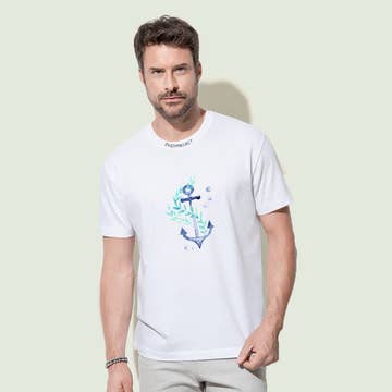 T-Shirt Bianca Ancora frontale